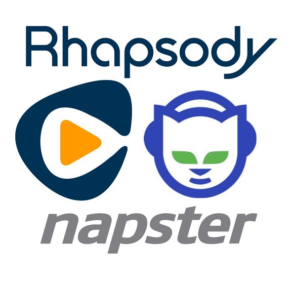 Rhapsody y Napster logos
